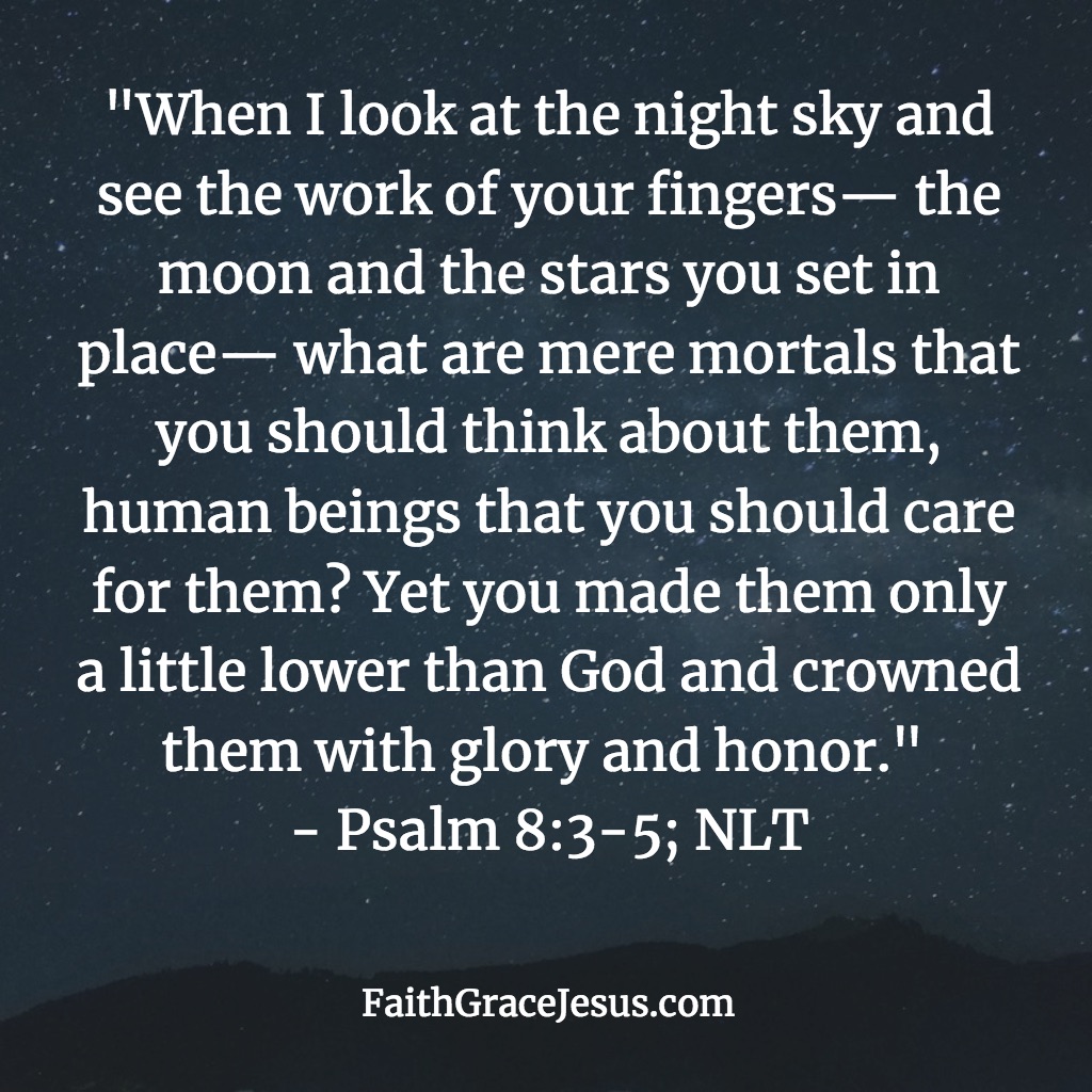 Psalm 8:3-5 (NLT)