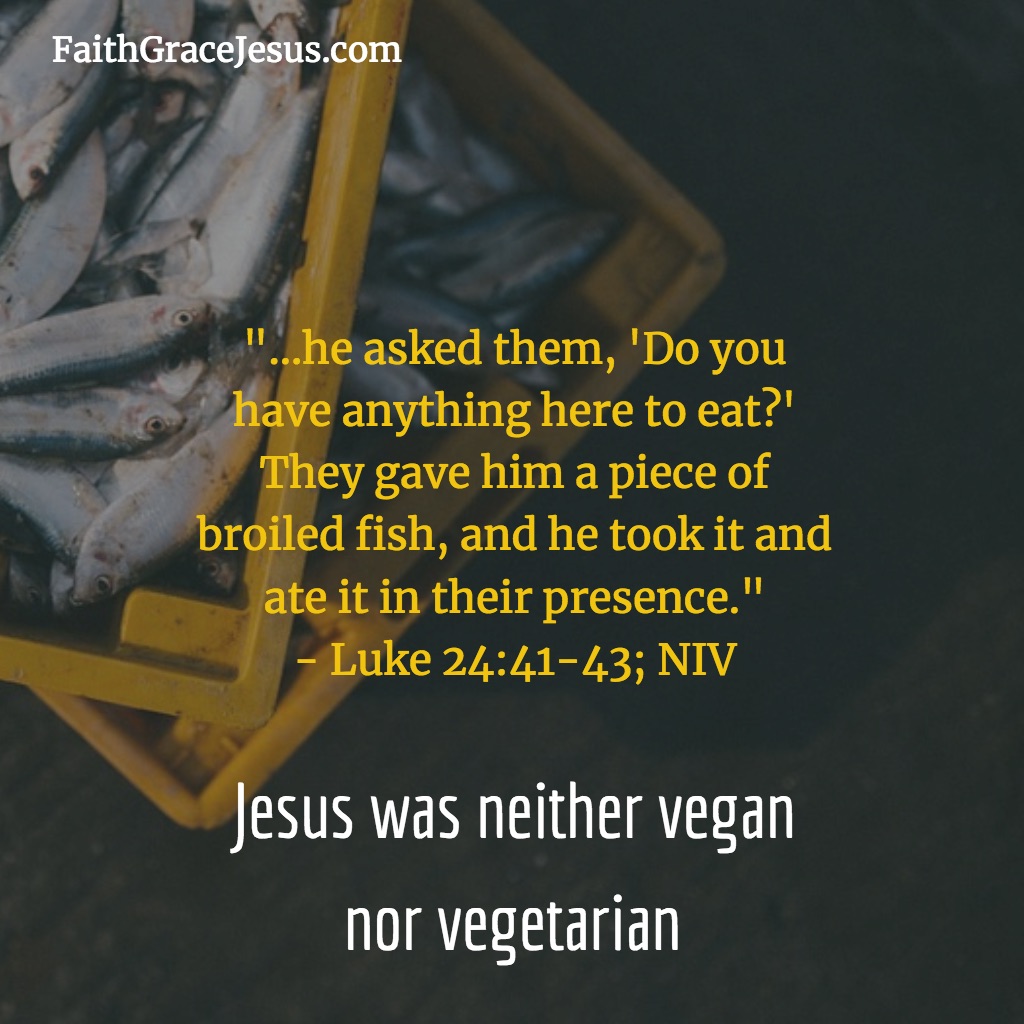 Was Jesus vegan? Luke 24:41-43 (NIV)